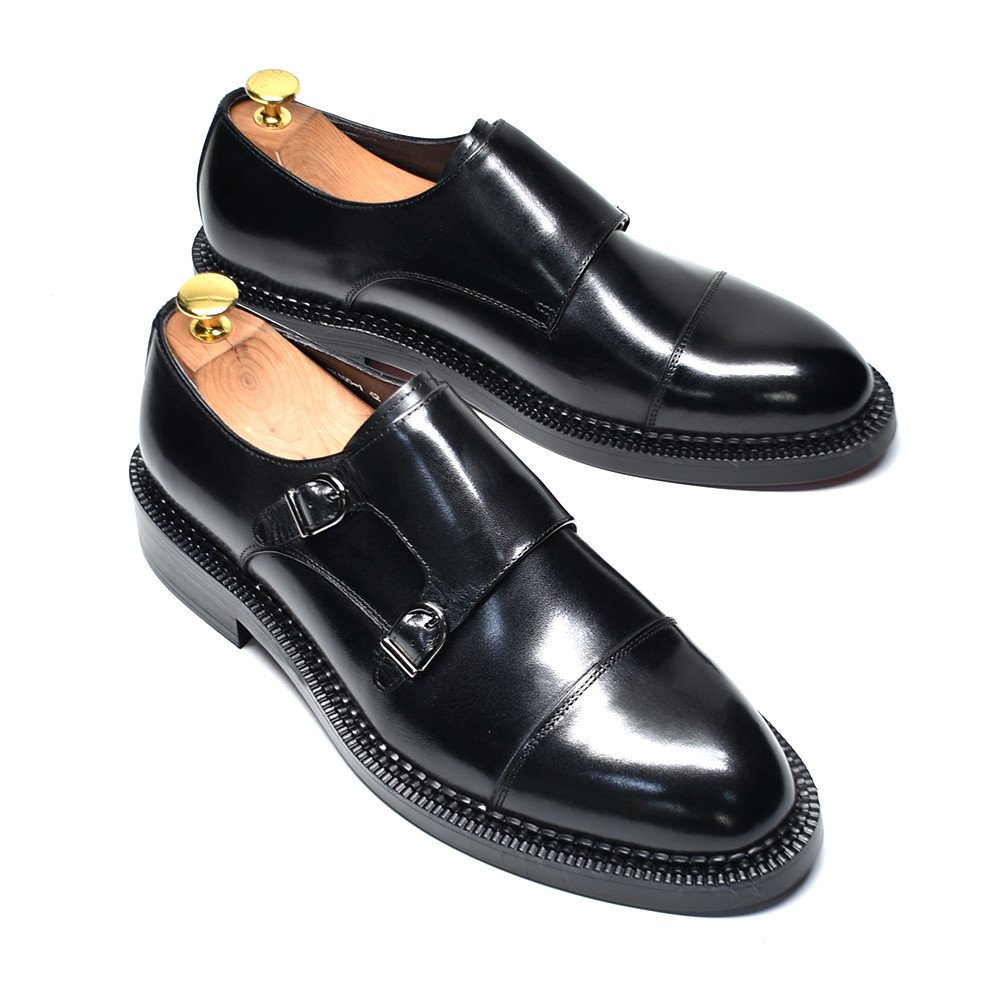 Luxury Genuine Leather Men's W - Monk Strap Shoe avaliação e preço